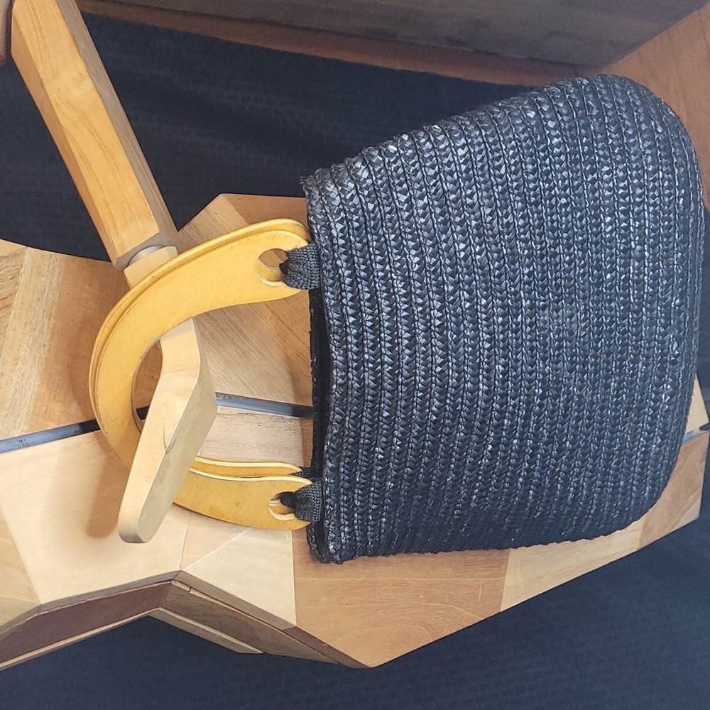 Black Straw Handbag